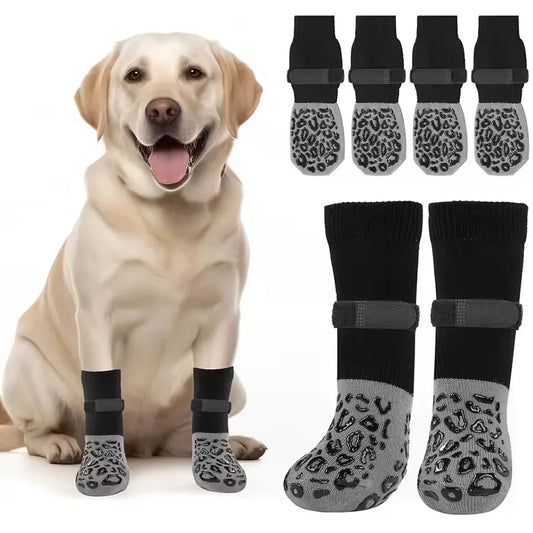 4pcs Dog Paw Protectors Anti-Slip Boots with Traction